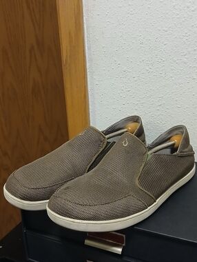 OluKai Nohea Mesh Men's Slip-On Shoes Size 14 Mustang Lime Peel 10188-13AP